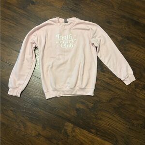 Small Tooth Fairy Club Crew Neck Sweatshirt Pink Dental Hygienist Assistant